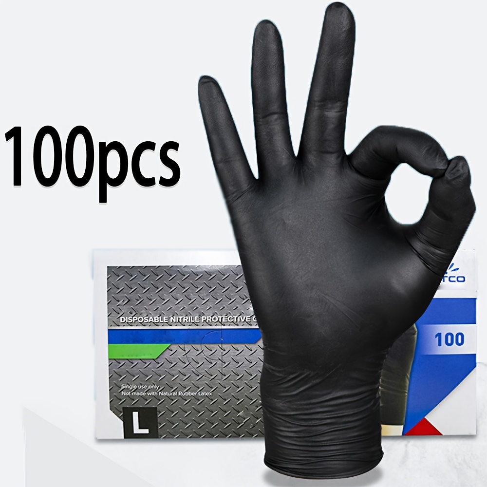 Nitrile Mechanic Glove - Guanti in Nitrile Neri Monouso, Spessi