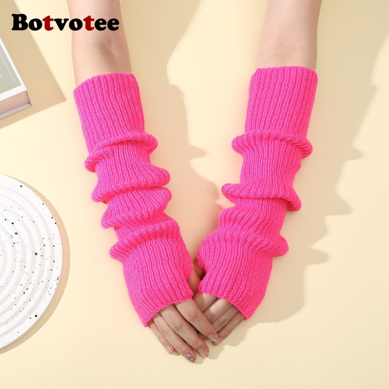 Fingerless Glove Knit - Botvotee Accessori Y2k Guanti Invernali Caldi
