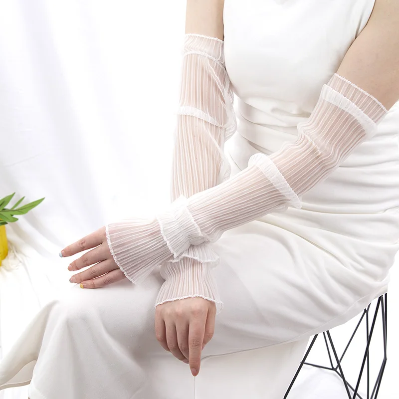 Fingerless Glove Knit - Guanti lunghi estivi senza dita da